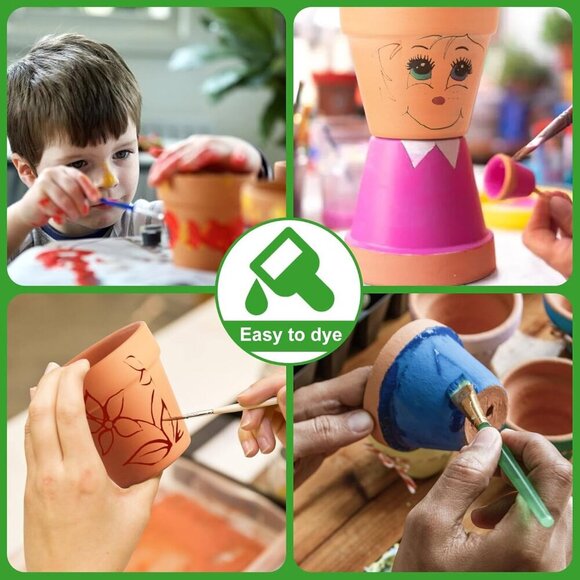 Terra Cotta Pots, 24 Pack 3.15 Inch Mini Clay Pot with Drainage Holes,Cactus Flo - Picture 6 of 8